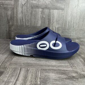 OOFOS 1500 OOahh Men size 9/Euro 42 Navy Matrix Comfort Slides